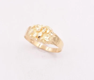 Anillo Ovalado Pepita Para Hombre Oro Amarillo 10K Sólido Real TODAS LAS TALLAS Unisex Foto 1 de 4