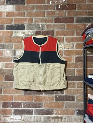 Chaleco reversible cuadrado rojo tostado y negro vintage años 60 70 años 80 Foto 1 de 4