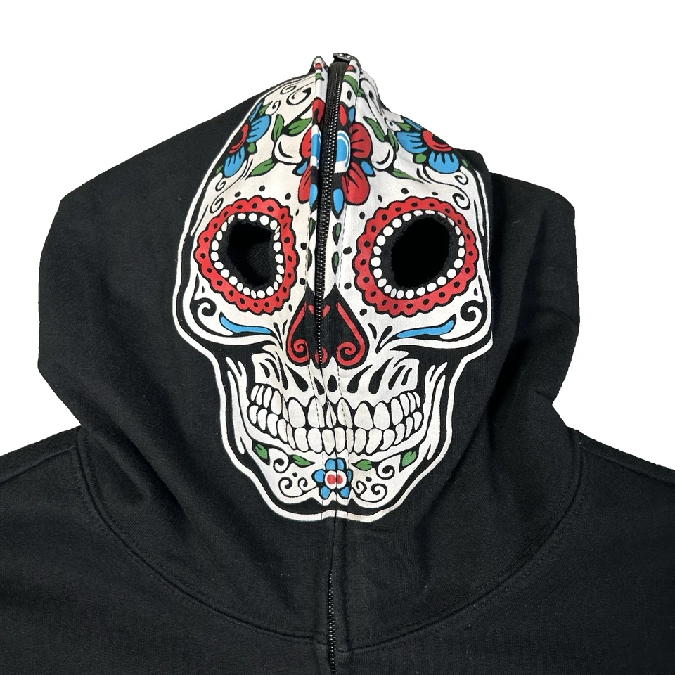 Máscara facial completa con capucha calavera esqueleto JUNIOR grande unisex cremallera completa tema candente Foto 1 de 4