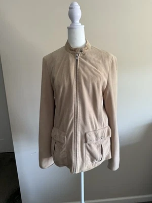 Chaqueta de gamuza vintage beige para mujer Calvin Klein talla 10 Foto 1 de 4