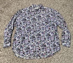 VTG Guess By Georges Marciano Paint Geometric Art Shirt L Button Up Made In USA - Picture 1 of 9