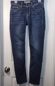 BKE Denim Payton Jeans Women’s 26L Blue Dark Wash Cotton Straight Skinny (28x30) - Picture 1 of 9