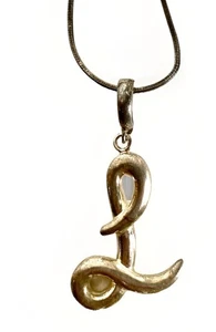 Sterling Silber 2" lange Initiale L Anhänger & 1,5 mm Schlangenkette Halskette, 23" - Bild 1 von 10