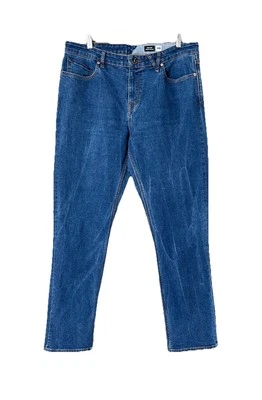 VOLCOM Jeans Men's 36x32 Washed Blue Solver Modern Straight Fit Marbled Stretch - Image 1 of 4