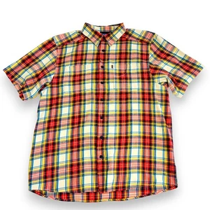 Kavu Mens XL Flannel Shirt Short Sleeve Plaid 100% Cotton - Picture 1 of 9
