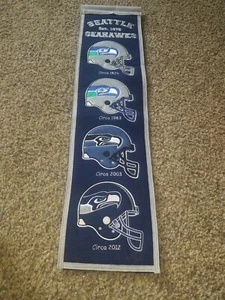 SEATTLE SEAHAWKS Winning Streak Embroidered Heritage Pennant NFL Flag Banner  - Picture 1 of 5