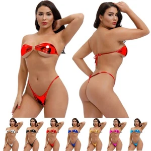 Sexy Women Lingerie Micro Mini Bikini Set Thong Underwear G-String Bra Swimwear - Picture 1 of 27