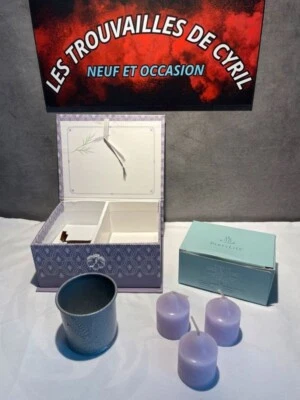 Partylite coffret support à bougies avec 3 bougies parfum lavande - Photo 1/4