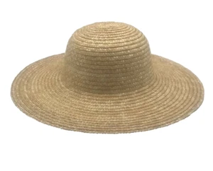 Cappello casual da donna moda largo 4 pollici tesa spiaggia visiera solare 100% paglia NOS - Foto 1 di 7