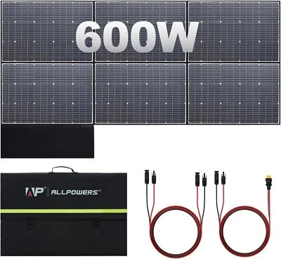 ALLPOWERS 600 vatios SP039 kit de panel solar plegable monocristalino para generador Foto 1 de 4