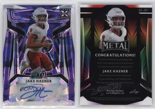 2023 Leaf Metal Purple Crystals /5 Jake Haener #BA-JH1 Rookie Auto RC