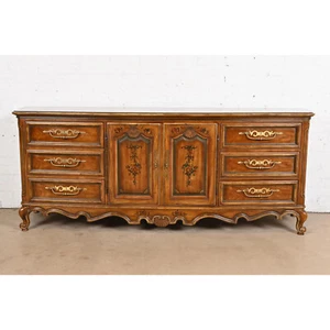 Drexel Heritage French Provincial Louis XV Carved Walnut Triple Dresser, 1970s - Picture 1 of 11