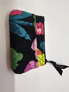 Vera Bradley Pink Green Floral Quilted Nylon Lined Small Cosmetic Case - Picture 1 of 5
