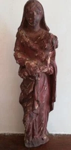 inconnu | Ancienne Vierge À L' Enfant | Etat correct - Picture 1 of 6