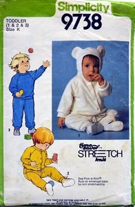 Simplicity 9738 Stretch Knit Pants Top Jacket for Size 1 Yr - Picture 1 of 1