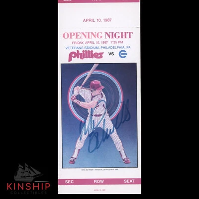 Mike Schmidt signed Ticket JSA COA Phillies HOF Baseball Auto Z1939 - Image 1 of 2