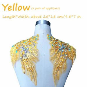 Embroidered Floral Applique Beaded Sequin Patch Trim Shiny for Dress Costume Sew - Picture 1 of 22