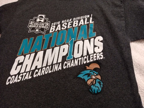 COASTAL CAROLINA UNIVERSITY CWS Shirt 2016 Baseball Chanticleers L Cover