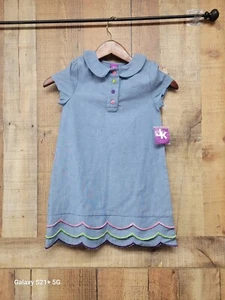 J Khaki JK Kids Girls Chambray Demin Ruffle Scallop Hem Size 6 New - Picture 1 of 9
