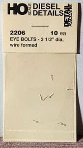Detail Associates 2206 Wire Formed 3-1/2" dia EYE BOLTS Model Railroad Detail - Picture 1 of 2
