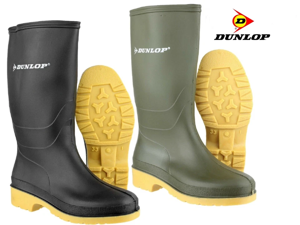 DUNLOP BOYS GIRLS WELLYS RAIN WELLIES WATERPROOF WELLINGTON BOOTS UK SIZE 10-5 - Image 1 of 1
