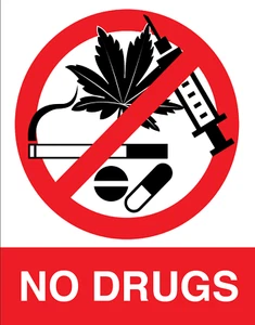 Schild Aufkleber Hinweis Warnung Kein Drogenhandel Drogen nehmen vor Ort - Bild 1 von 1
