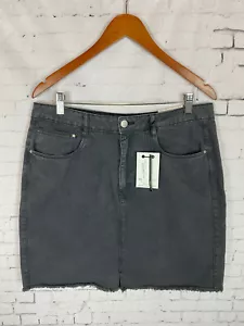 Minifalda de jean Brave Soul London talla 18/46 para mujer negra descolorida corte (CAD) - Imagen 1 de 7