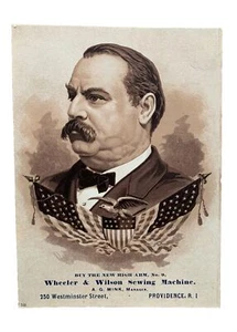 Wheeler & Wilson No. 9 Sewing Machine Trade Card President Grover Cleveland - Picture 1 of 6