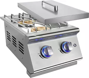 Double Grilling Side Burners for Outdoor Kitchen, 2 * 17,000BTU Nature Gas Burne - Picture 1 of 7