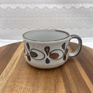 Vtg Gray Earthenware Wide Mouth 12oz Mug MCm Wide Base Large Mug - Picture 1 of 15