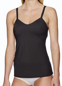 NAOMI NICOLE No Side Show BLACK Control Cami Shapewear Tank Top Womens Sz S M - Picture 1 of 7