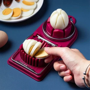 Affettatrice per uova uovo bollito pomodoro frutta trituratore strumento cucina acciaio inox - Foto 1 di 15