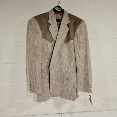 Blazer De Colección Circle S Para Hombre 44L Tostado Tejido Rancho Western Deporte Abrigo Traje Chaqueta Foto 1 de 4