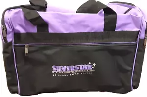 Duffel Bag Black and Purple Canvas Silverstar Hotel and Casino Shoulder Strap - Picture 1 of 4