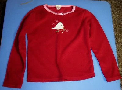 PAJAMAS TOP CIRCO CHILD SIZE S SOLID RED WITH BIRD DESIGN GIRLS TOP  SLEEPWEAR - Image 1 of 3