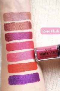 Avon Power Stay Tinta Labbra Glitter colore ROSE FLASH Rosa Fucsia - Foto 1 di 8