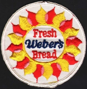 Vintage uniform patch WEBERS Fresh Bread round sun design new old stock n-mint+ - Picture 1 of 3