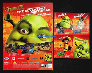 Shrek 2 Activision 2004 + Trading Card Sheet Print Magazine Ad Poster ADVERT - Picture 1 of 6