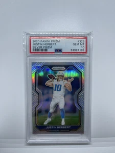 Justin Herbert 2020 Panini Prizm Silver RC #325 PSA 10 Chargers