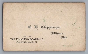 Vtg 1900s The Ohio Boxboard Co. Cleveland, Ohio Business Card Rittman, Ohio - Picture 1 of 2