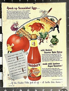 SNIDER’S Catsup Full Page Print Ad (Woman’s Day Oct 1947) - Picture 1 of 2