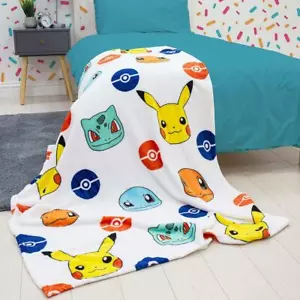 Manta De Forro Pokémon Con Insignias Para Niños Suave Y Acogedora Para Sofá - Imagen 1 de 2