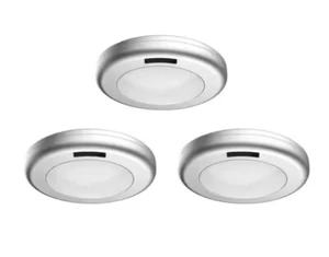 Commercial Electric 3-Light LED Puck Light Kit, Silver - Picture 1 of 9