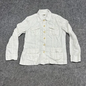 Tommy Bahama Jacke Damen M 8/10 weiß 100% Leinen Utility Safari Travel Resort - Bild 1 von 20