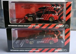 TWO X INNO64 MITSUBISHI LANCER EVOLUTION IX WAGON ADVAN NEAR MINT VARIATIONS - Picture 1 of 9