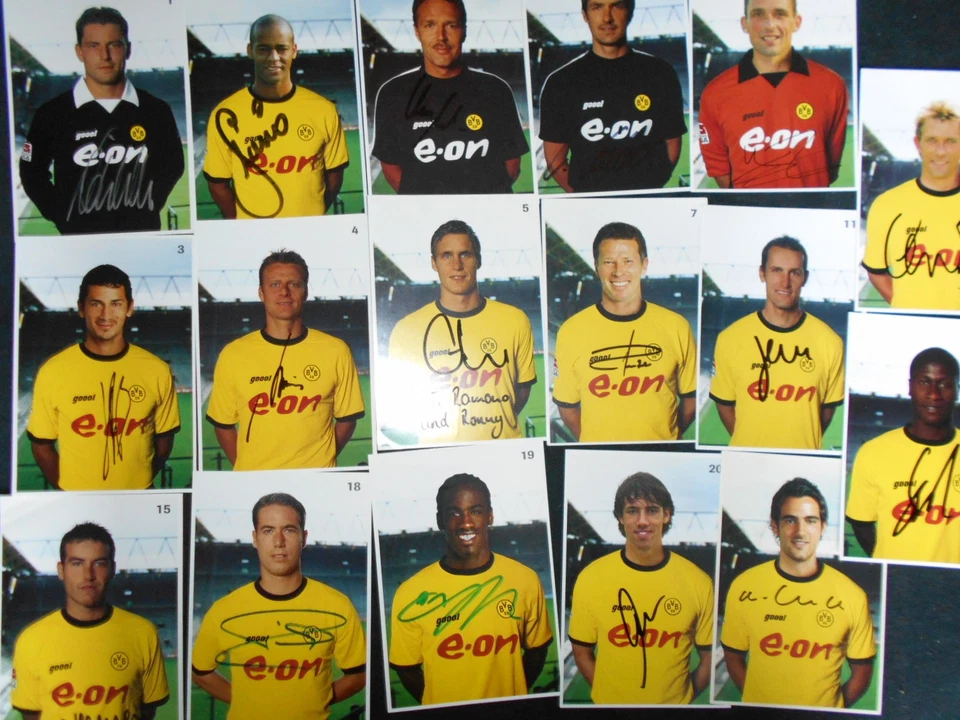 17 signierte Autogrammkarten Borussia Dortmund 2003/04 - Bild 1 von 1