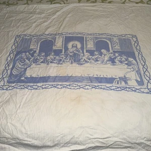 Rare 1952 J.L. Collins Last Supper Tablecloth 46x54 - Picture 1 of 6
