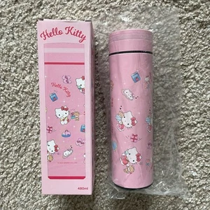 Japan Sanrio Hello Kitty Stainless Steel LARGE Water Bottle Cup Pink Heart 480ml - Picture 1 of 9