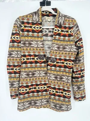 One World Live and Let Live Women M Knit Cardigan Sweater Southwest Boho Aztec - Image 1 of 4