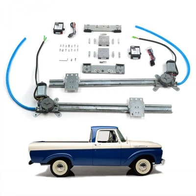 One Touch Power Window Lift Regulator Kit Fits Ford 1961-66 F-Series F1 Truck  — 第 1/4 张图片